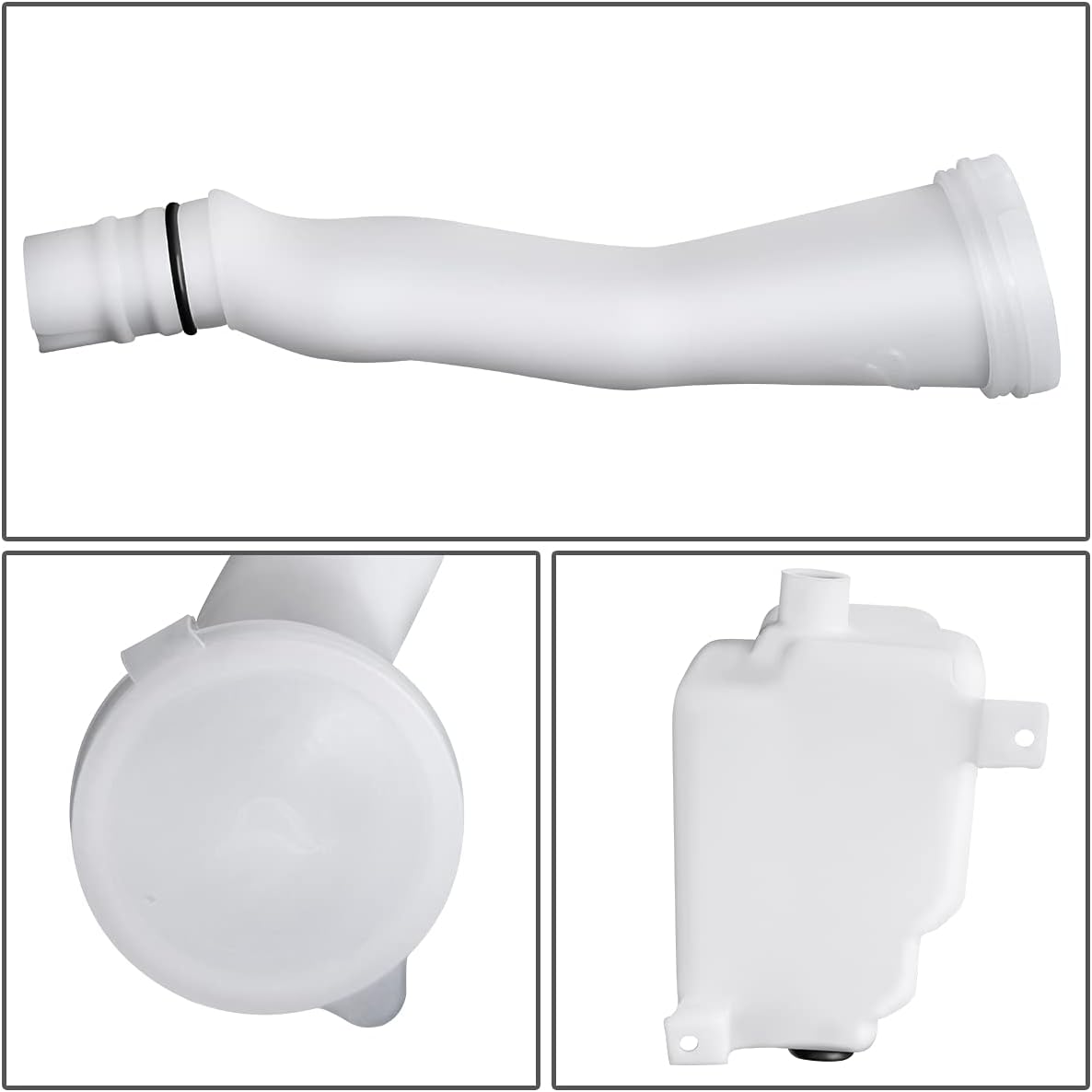 Auto Dynasty NI1288119 Factory Style Car Windshield Washer Reservoir Tank - Reservoir Cap | Filler Tube | Washer Fluid Pump - Compatible with Infiniti I30 I35 Maxima 95-04, White
