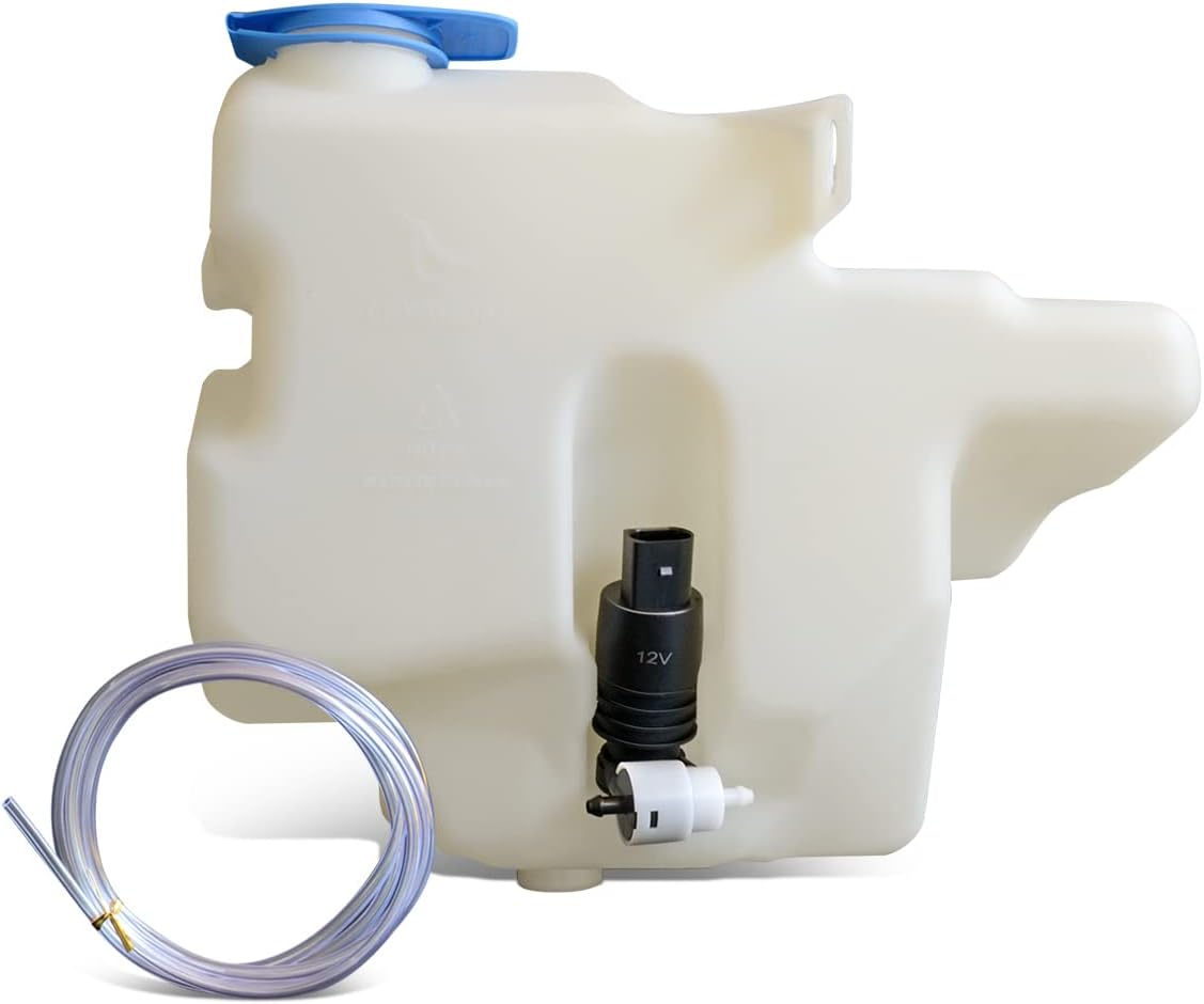 DNA Motoring OEM-WT-VW1288112 Factory Style Windshield Washer Fluid Reservoir w/Pump & Cap Compatible with 1999-2010 Golf / 2001 Jetta