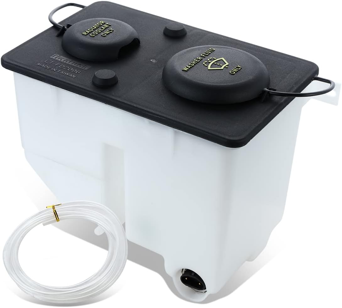 DNA MOTORING OEM-RT-FO1288171 Combination Coolant Overflow Reservoir Tank w/Caps, Hose and Pump Compatible with 87-96 Ford Bronco / 91-94 Explorer / 88-97 F Super Duty / 87-97 F-150 F-250 F-350