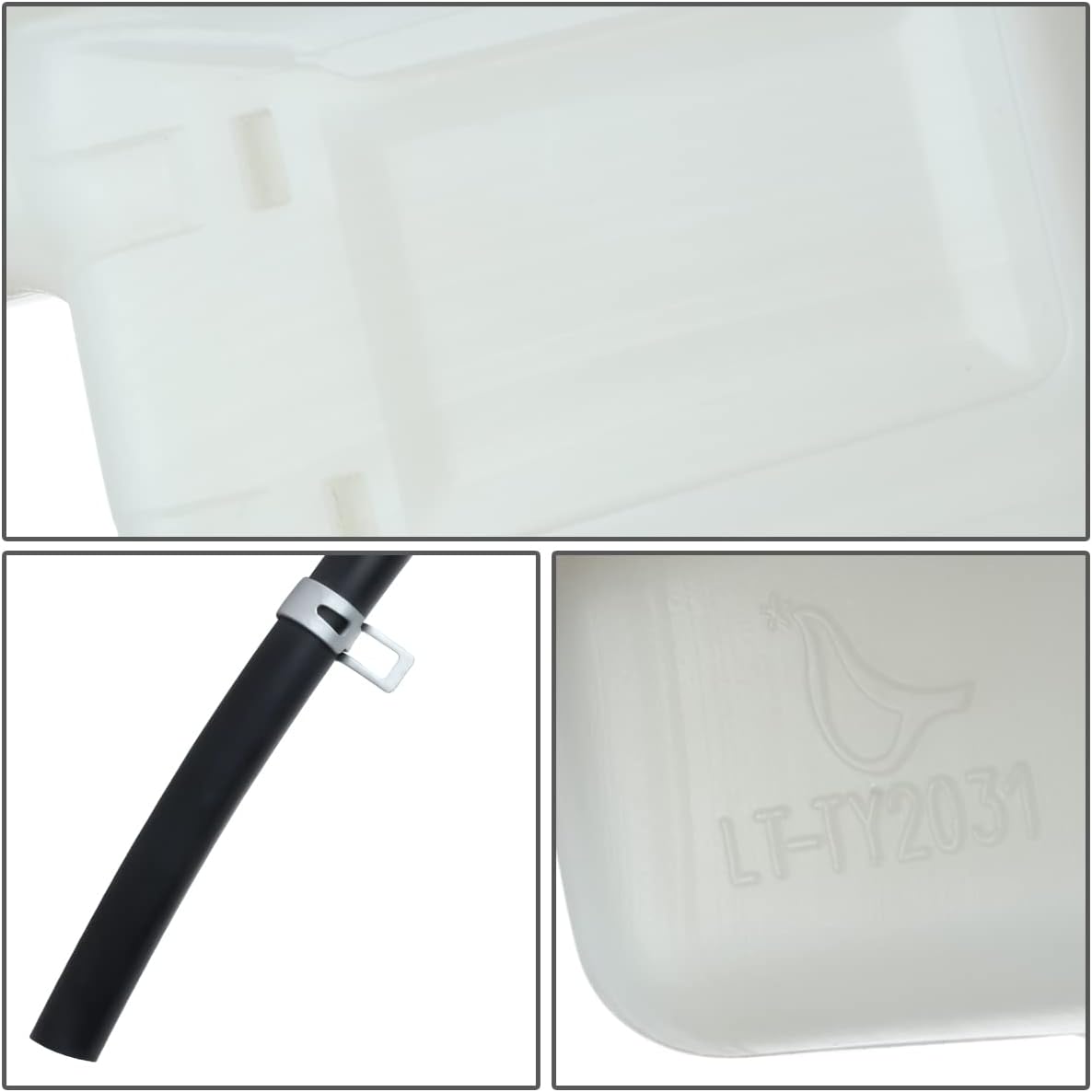 DNA MOTORING OEM-RT-LX3014109 OE Style Coolant Overflow Reservoir Tank w/Cap and Hose Compatible with 01-03 RX300