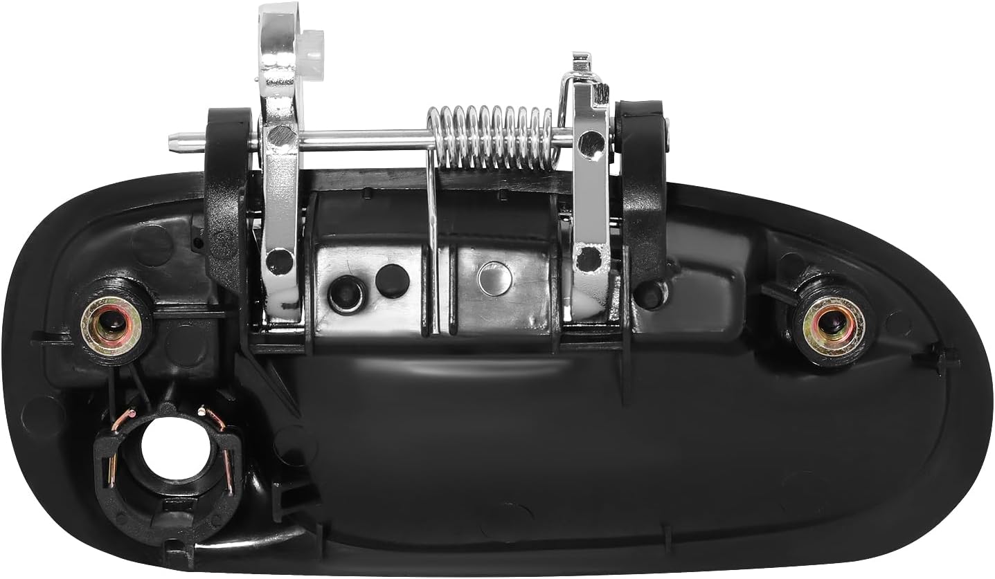 DNA MOTORING Front Left Outer Door Handle Compatible with 96-00 Honda Civic Sedan, W/Key Hole, Black/Chrome Lever, OEM-DHO-01069, 72180S01A01