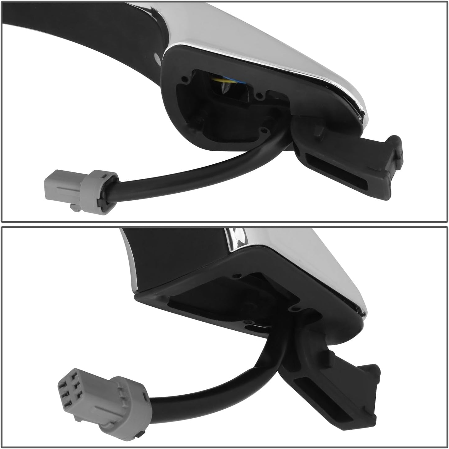 DNA MOTORING Front Left Outer Door Handle Compatible with 13-18 Hyundai Santa Fe, w/Keyhole, Chrome, OEM-DHO-01232