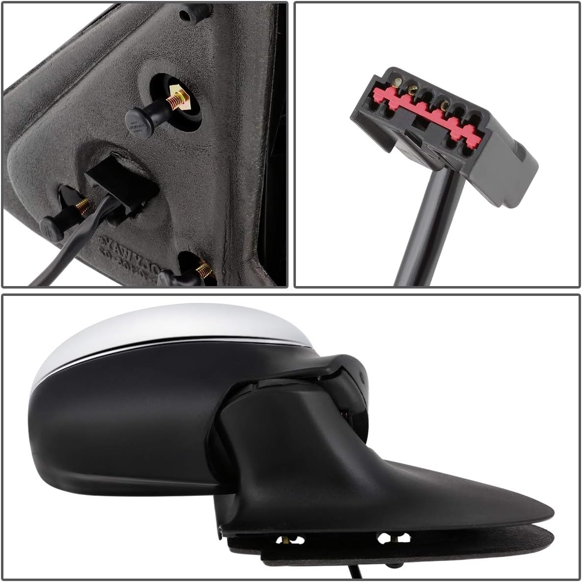 DNA Motoring OEM-MR-FO1321161 Factory Style Powered Right Side Door Mirror