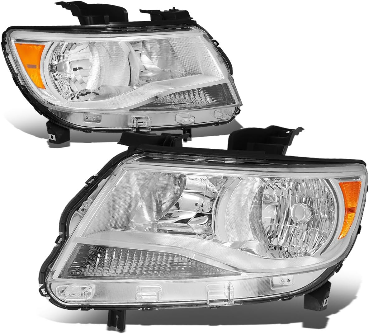 DNA MOTORING HL-OH-CCO15-CH-AM Headlight Assembly Compatible with 2015-2020 Chevy Colorado