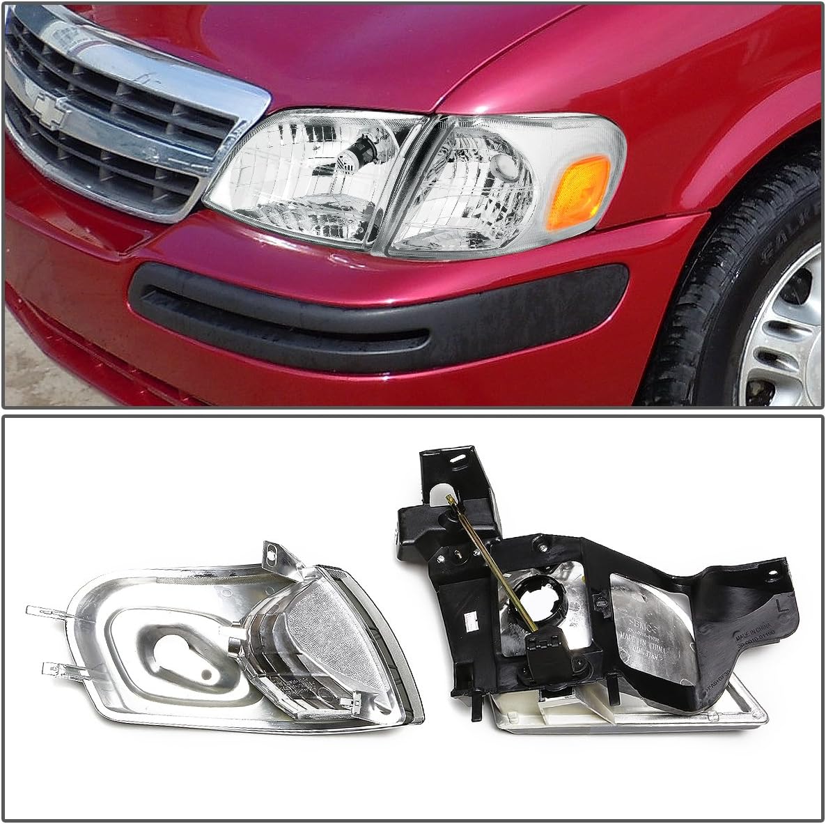 DNA MOTORING HL-OH-CV974P-CH-AM Headlight Assembly, Driver & Passenger Side