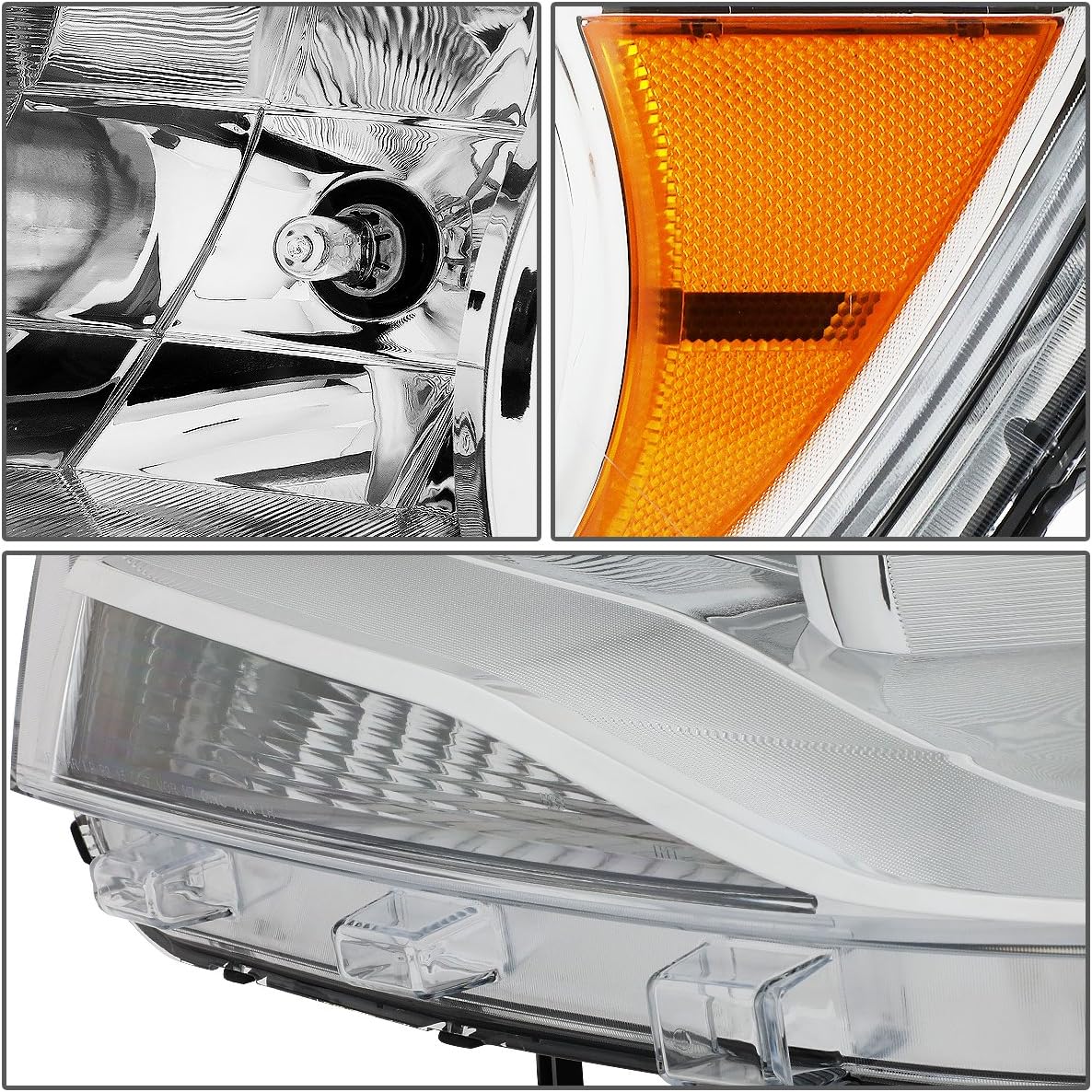 DNA MOTORING HL-OH-CCO15-CH-AM Headlight Assembly Compatible with 2015-2020 Chevy Colorado