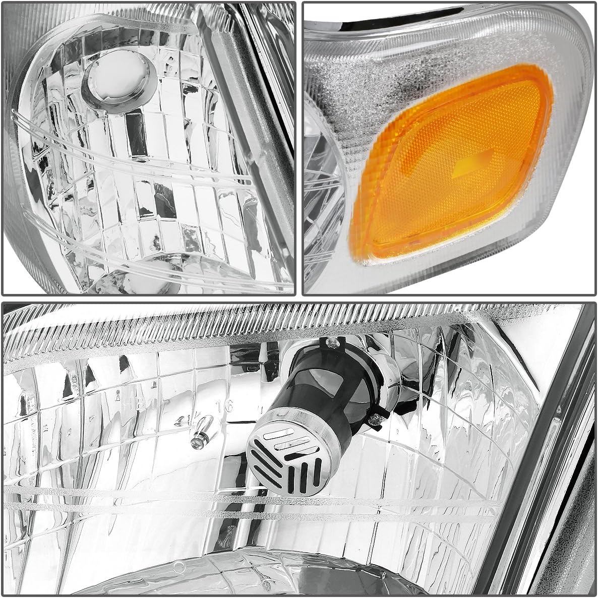 DNA MOTORING HL-OH-CV974P-CH-AM Headlight Assembly, Driver & Passenger Side