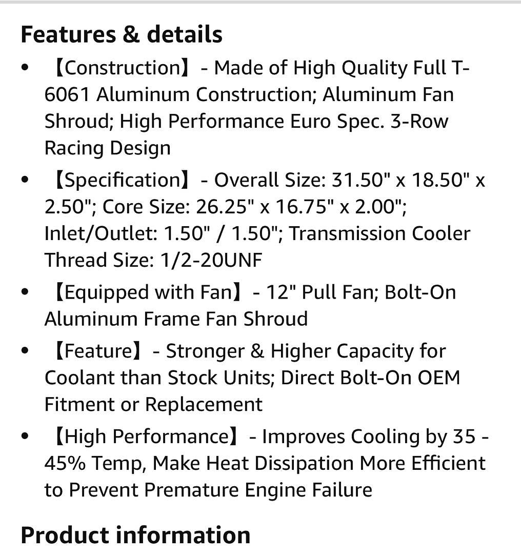 3-Row Radiator w/Fan Shroud Compatible with 74-88 Camaro/Century/Cutlass RA+FS-BUICK-81-3 g-body