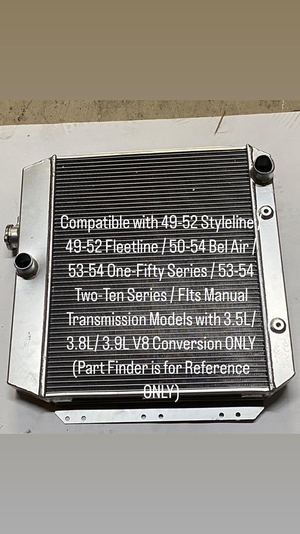 3 Row full aluminum radiator 49-54 Chevy styleline fleetline Bel air V8 RA-CHEVYT49-3