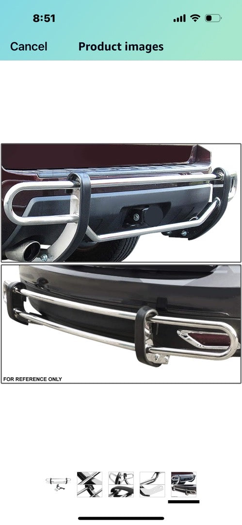 Stainless Steel Double
Bar Rear Bumper Protector Guard (Chrome)
98-05 Mercedes M-Class W163 OB RBG-021-SS