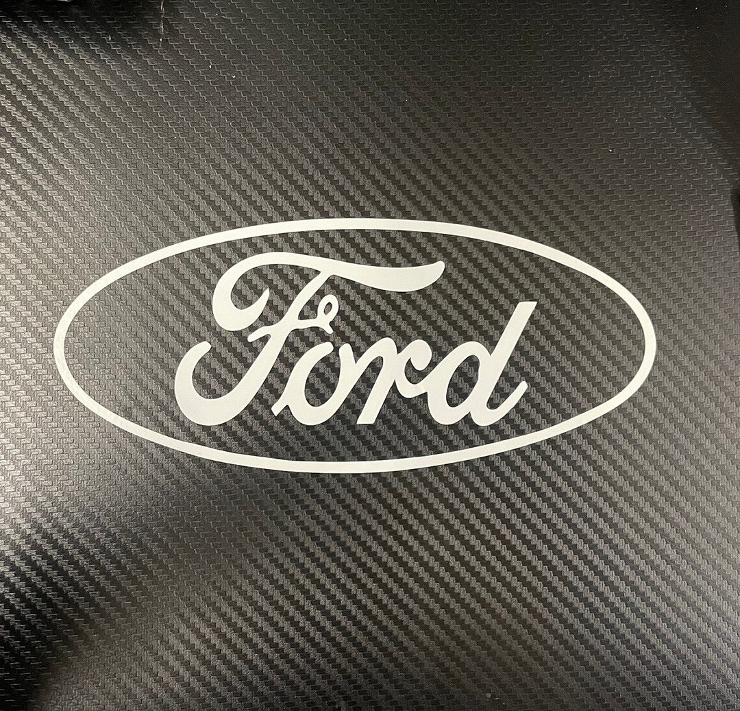 8.5x4 inches white ford sticker