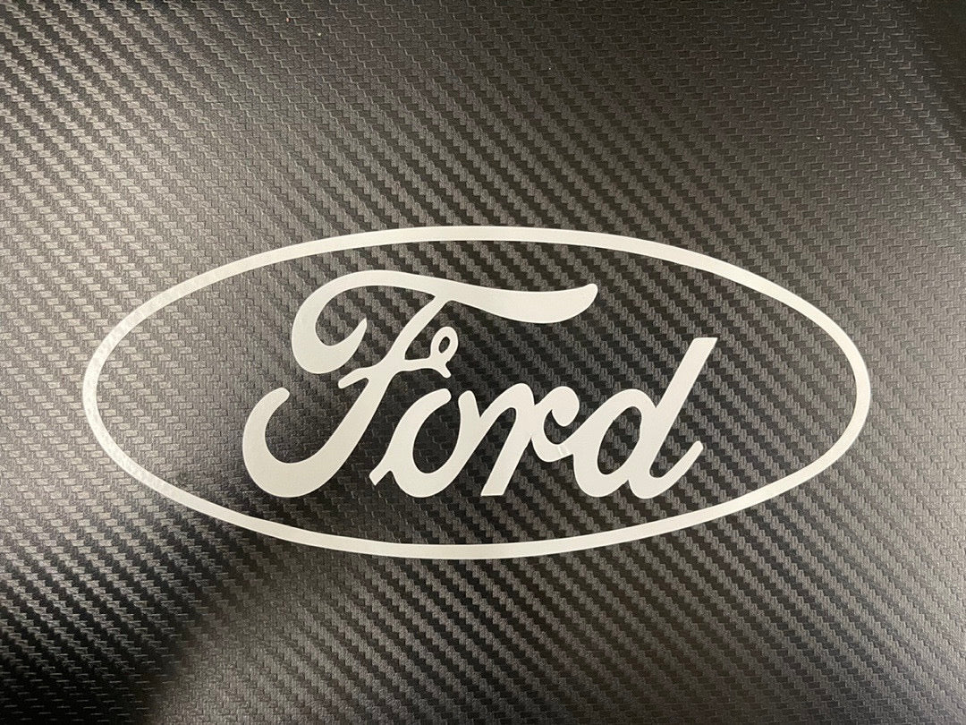 8.5x4 inches white ford sticker