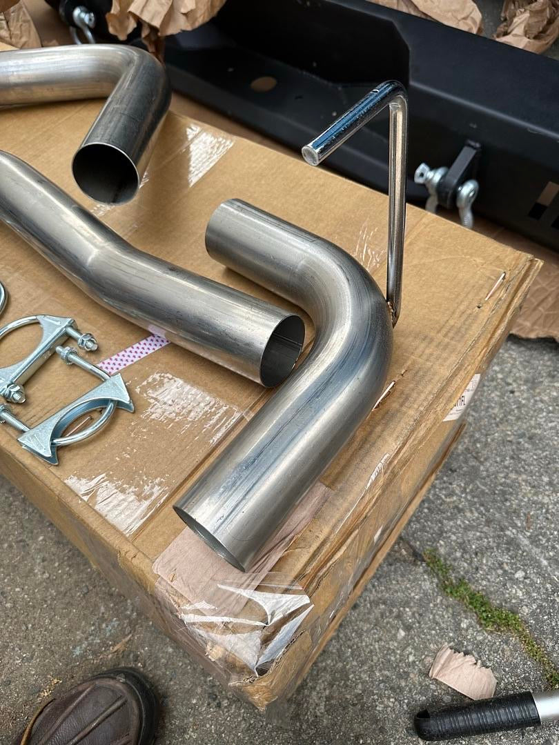 muffler catback exhaust system single tip stainless steel 07-11 Jeep Wrangler CBE-JW072D-38L