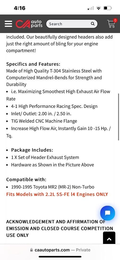 5S-FE L4 4-1 Exhaust Header - Stainless Steel 90-95 Toyota MR2 Non-Turbo 2.2L HDS-MR2NT