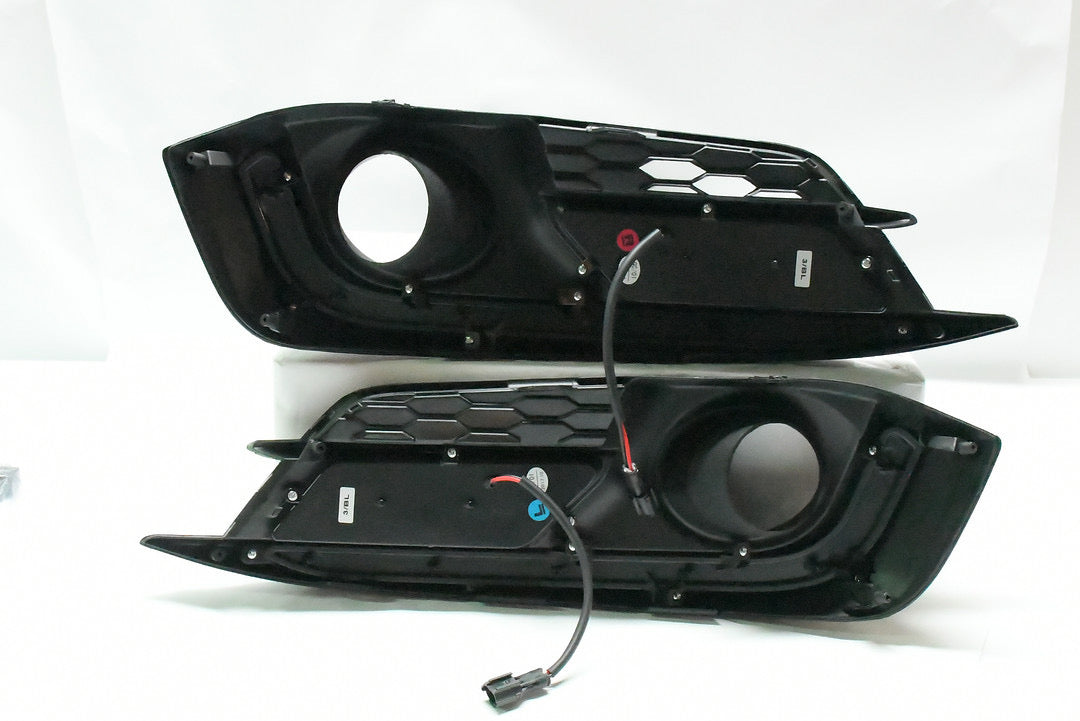 LED DRL Bezel Fog Light w/Switch luz antiniebla ámbar con bisel y interruptor 16-17 Honda Civic FL-ZTL-241-am