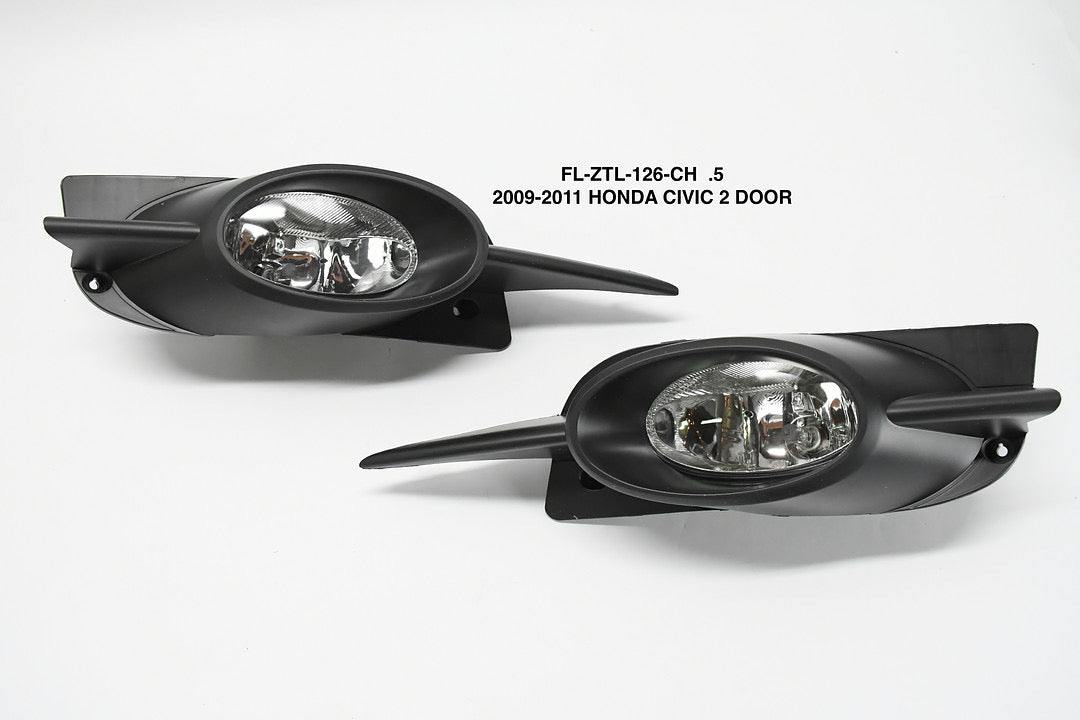 Chrome Fog Light Enhanced visibility luz antiniebla cromado 09-11 Honda Civic 2-Door FL-ZTL-126-CH