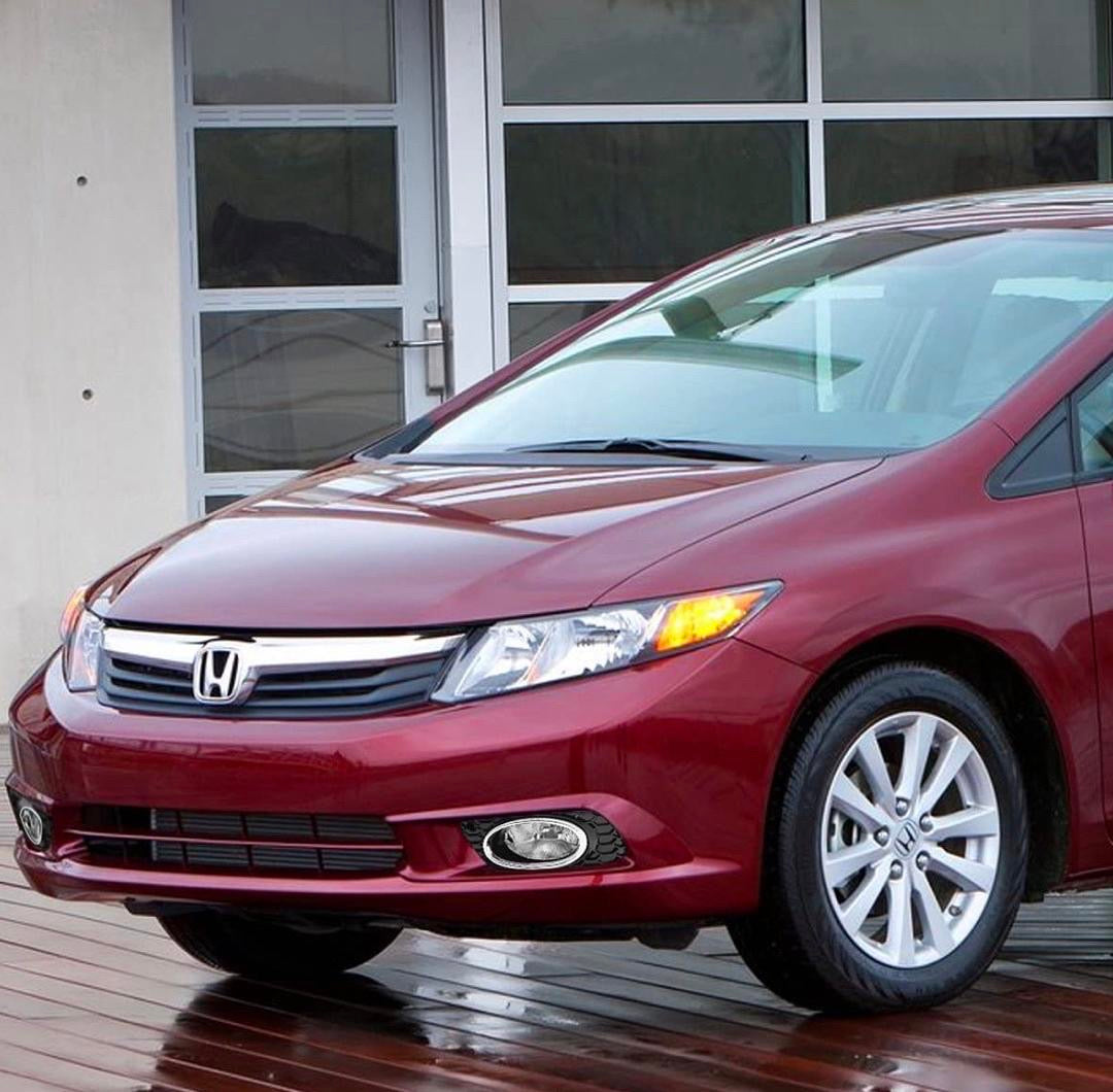 Assembly Chrome Fog Lights Enhance visibility for 2012 Honda Civic 4-Door Sedan FL-ztl-237-ch