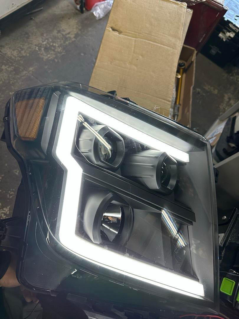 17-22 NISSAN TITAN LED DRL G3 HEADLIGHTS BLACK AMBER