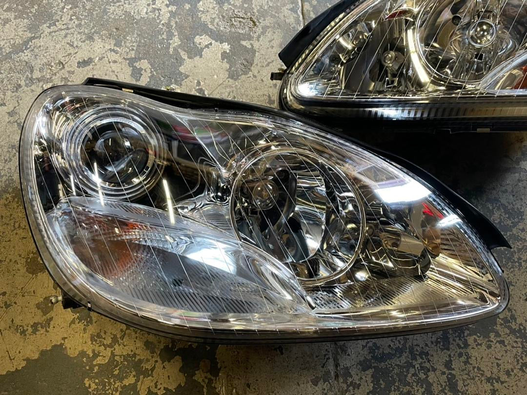 2006 MERCEDES BENZ S350 S430 S500 S600 00-06 01-06 MERCEDES BENZ S55 AMG S65 AMG 05-06 CHROME HOUSING HEADLIGHTS