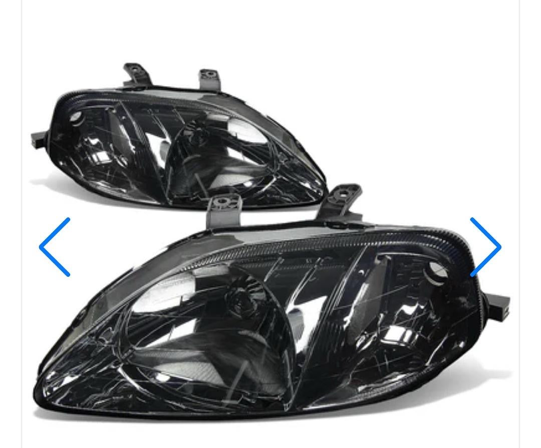 99-00 HONDA CIVIC SMOKE CLEAR HEADLIGHTS