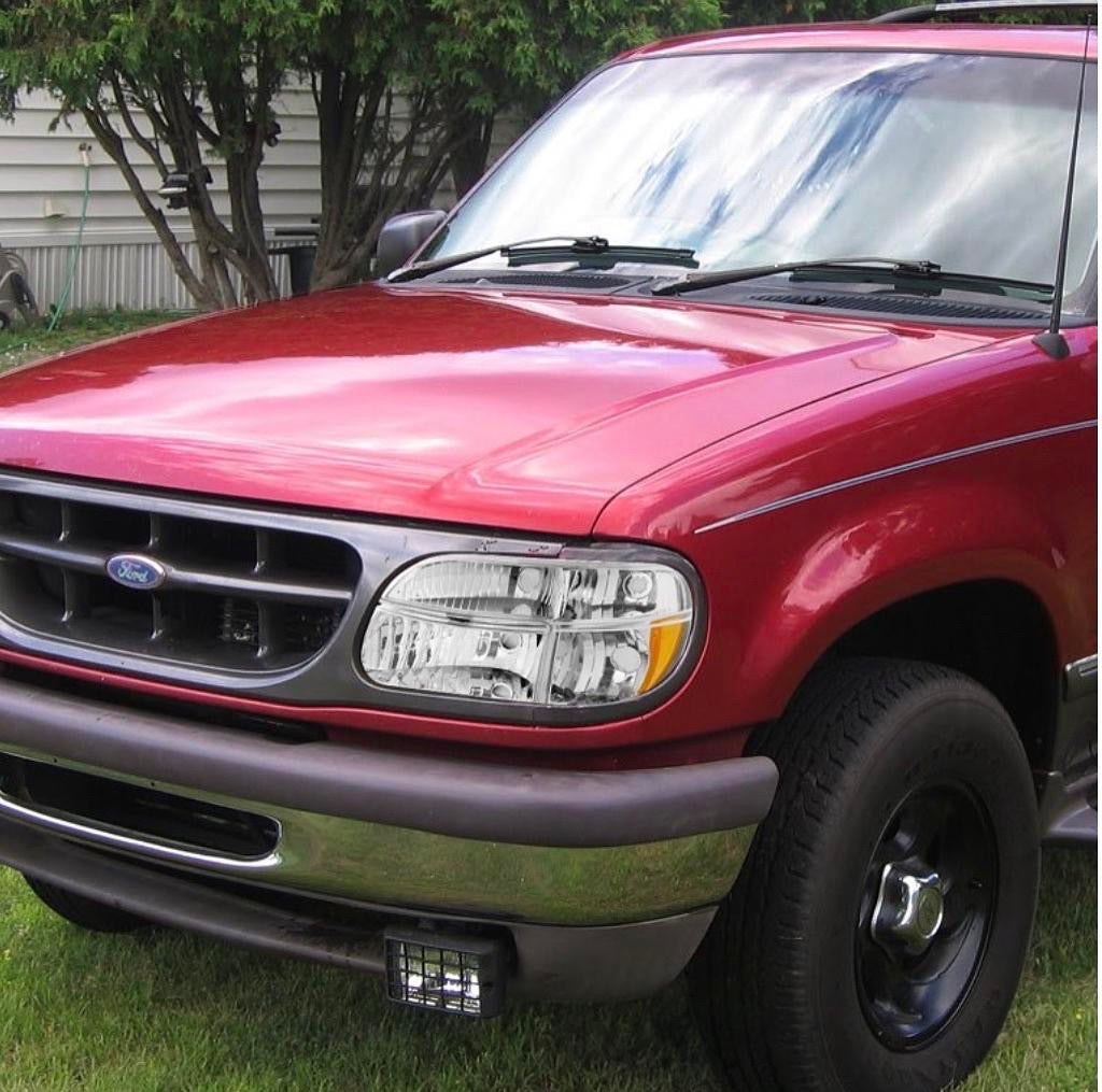 95-01 FORD EXPLORER CHROME AMBER HEADLIGHTS REPLACEMENT
