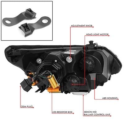 08-10 BMW 5-SERIES DUAL HALO PORJECTOR PAIR OF BLACK HEADLIGHTS BEAMER