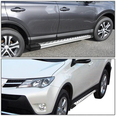 13-17 TOYOTA RAV4 7INCH SILVER RUNNING BOARDS 4DR