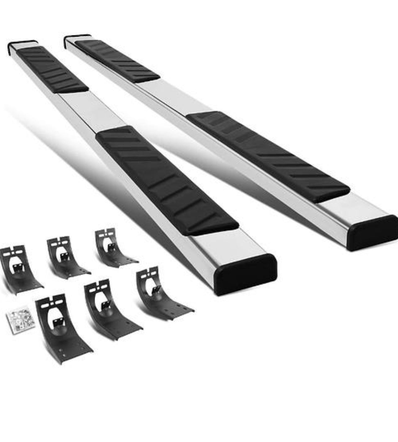 09-18 RAM ESTRIBO PLANO DE ACERO INOXIDABLE DE 5 PULGADAS, COMPATIBLE CON RAM 1500 QUAD (EXTENDIDA) CABINA 09-21. CROMO/NEGRO