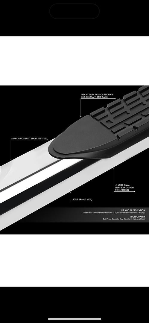 2015 TO 2020 FORD F150 F250 F350 SUPER CREW CAB STAINLESS STEEL 4 INCH OVAL SIDE STEP NERF BAR RUNNING BOARD