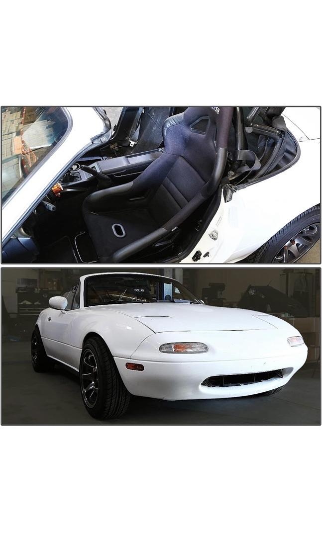90-97 MIATA, BLACK PAIR OF LOW MOUNT RACING BUCKET SEAT MOUNT BRACKETS