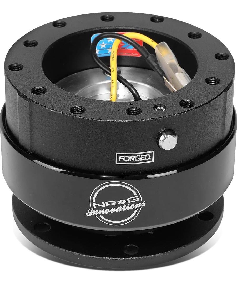 NRG INNOVATIONS RACE STEERING WHEEL QUICK RELEASE (BLACK BODY/BLACK RING), GEN 2.0