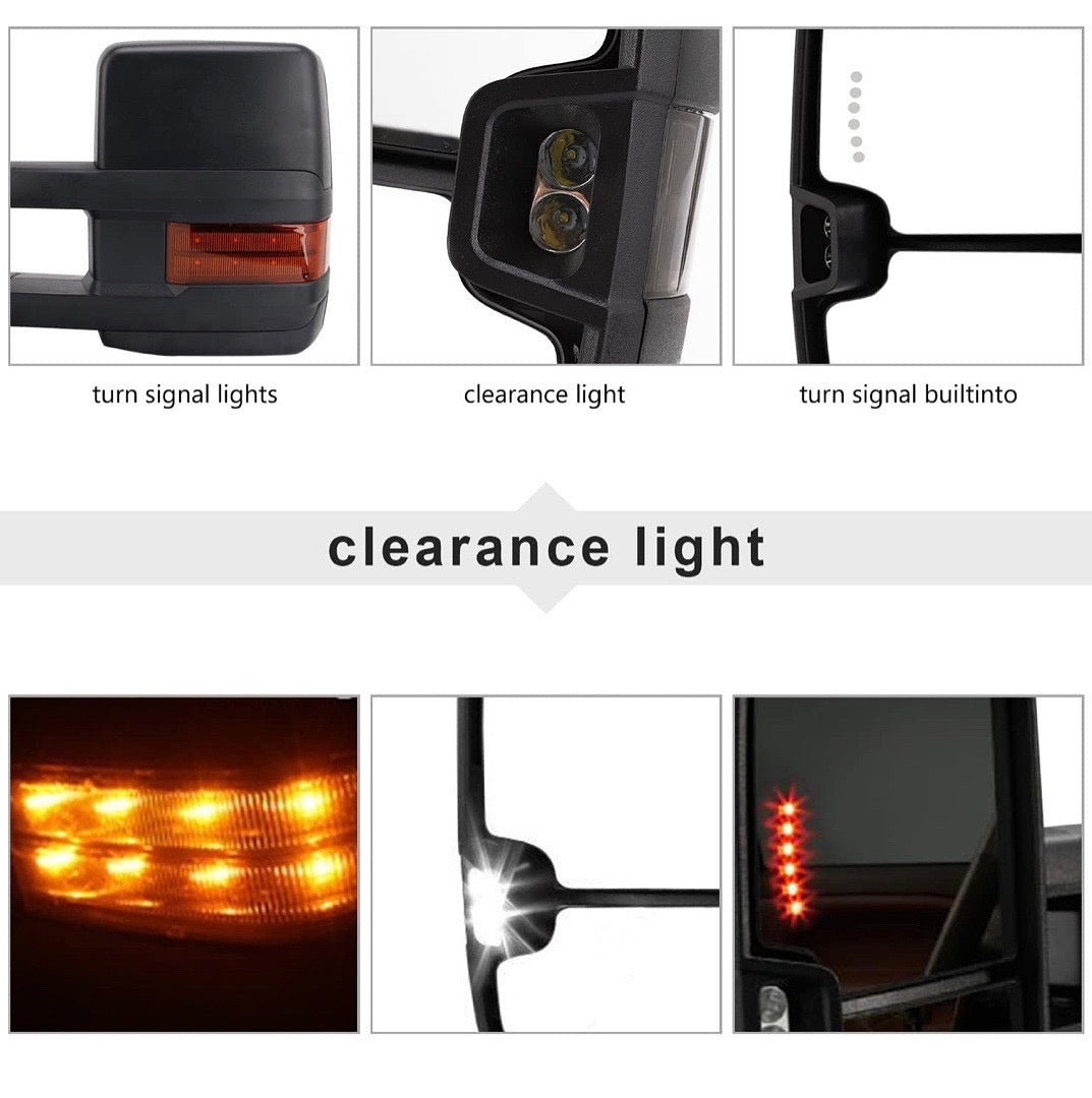 03-06 Chevy Silverado Towing mirrors black amber led