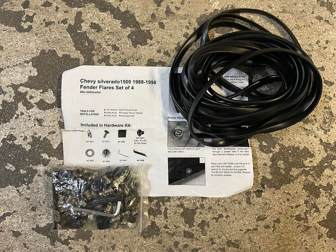 Fender flares for 88-98 c/k 1500 2500 3500 4pcs riveted bengala guardabarros Fits Fleetside Models Only