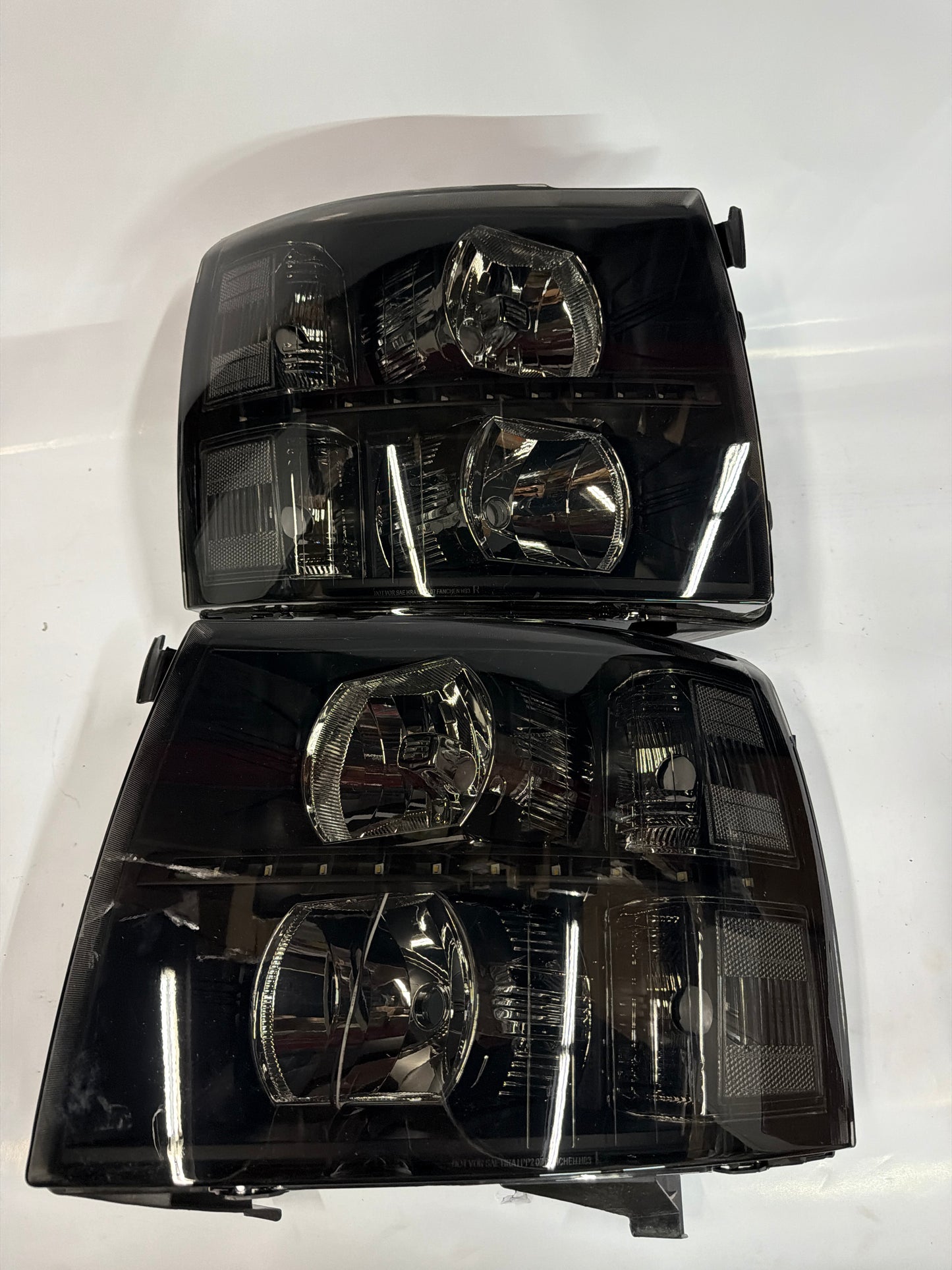 CHEVY SILVERADO LED BLACK SMOKED CLEAR HEADLIGHTS FOR 2007 TO 2013