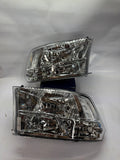 09-17 DODGE RAM 1500 10-17 DODGE RAM 2500 3500 CLEAR LENS CHROME HOUSING HEADLIGHTS