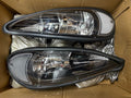 Refurbished R-HL-OH-PGAM99-BK-CL1 99-05 Pontiac Grand Am Black Housing Clear Side fixed Headlights Replacement plastic weled