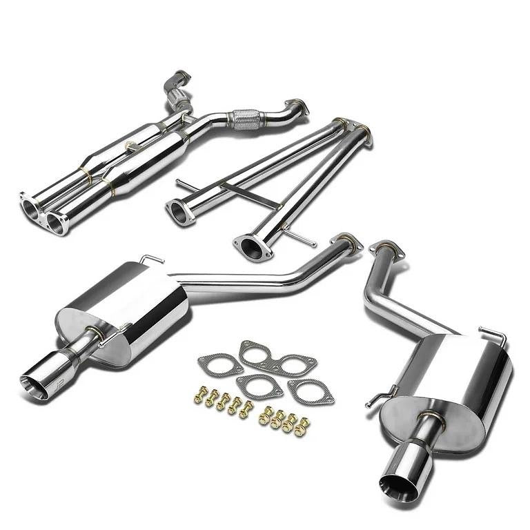 NISSAN G37 DUAL 3.5" MUFFLER TIP EXHAUST CATBACK SYSTEM FOR 2009 TO 2013 INFINITI G37 4DR V36 10 11 12