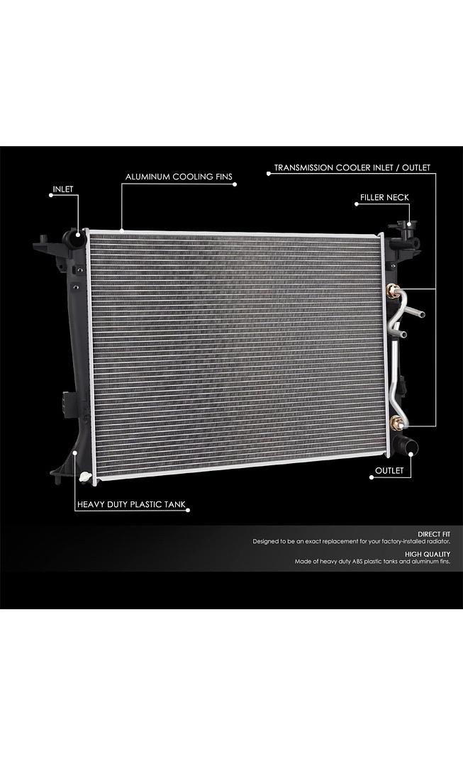 OE STYLE 1-ROW ALUMINUM COOLING RADIATOR 13-14 HYUNDAI GENESIS COUPE 2.0L ATT OEM-RA-13420