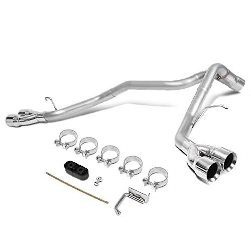 AXLE CAT BACK EXHAUST KIT W/QUAD DUAL 3.5 INCHES OD STAINLESS STEEL TIP