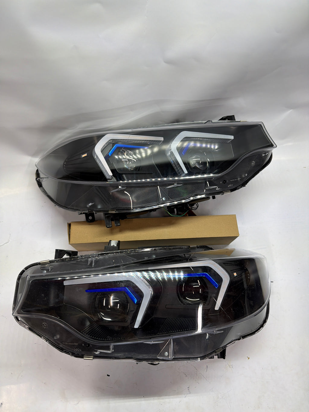 HL-3D-HD-F3213-T2-BK-ASIS 14-16 BMW 428I, 17-20 430I, 440I 3D Halo LED Projector Black Housing Clear Lens Headlights