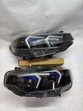 HL-3D-HD-F3213-T2-BK-ASIS 14-16 BMW 428I, 17-20 430I, 440I 3D Halo LED Projector Black Housing Clear Lens Headlights