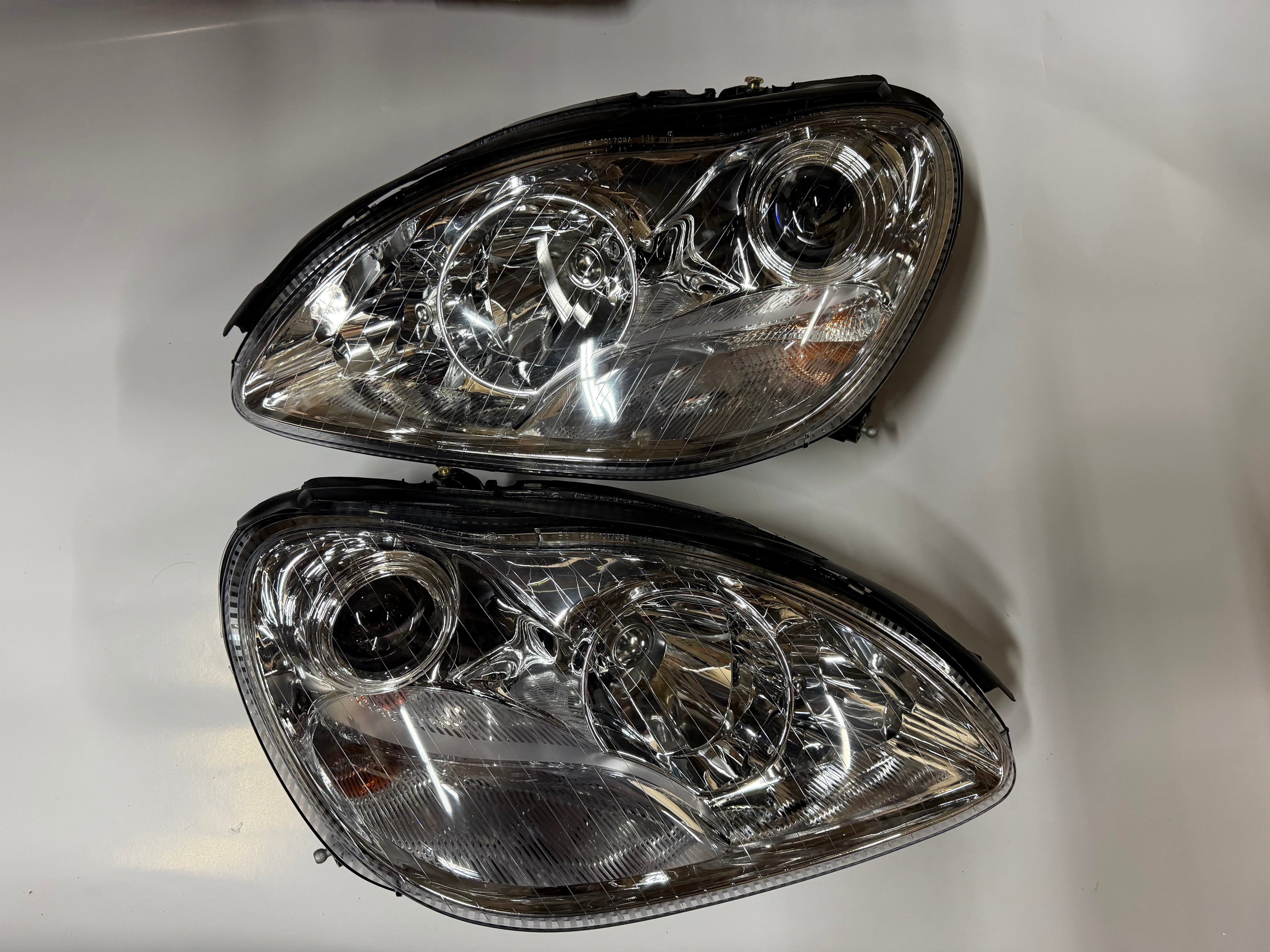 00-06 MERCEDES BENZ S430 S500 S600 CHROME CLEAR PROJECTOR HEADLIGHTS