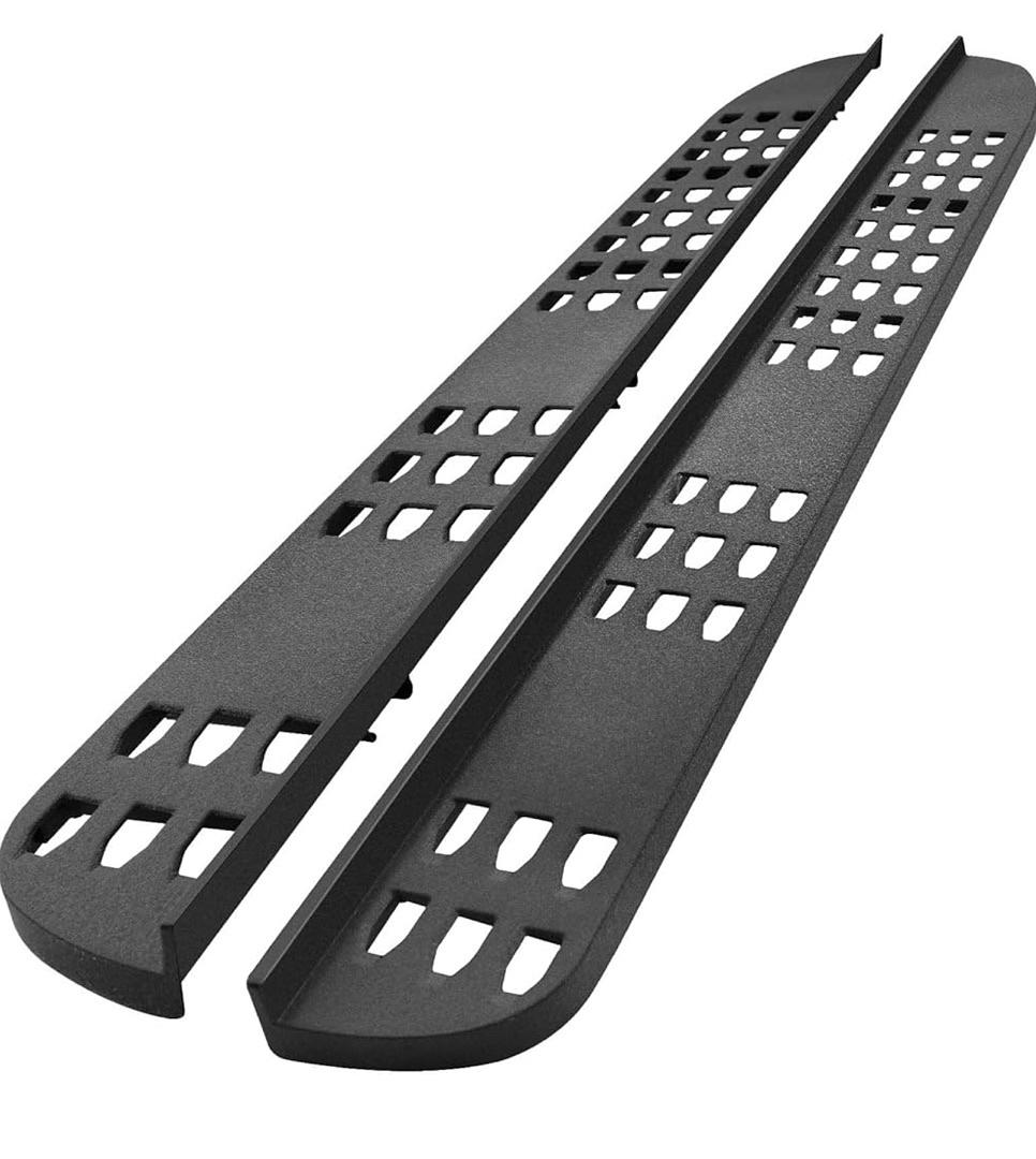 25525F7-BLK-C 15-20 Ford F-150 7 inch Raptor Style Running boards black crew cab textured power coated