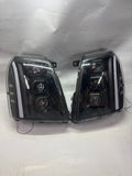 HL-LB-CE07-BK-CL1-ASIS 07-14 Cadillac Escalade Black Clear LED Headlights USED