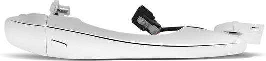 DNA MOTORING Front Right Outer Door Handle Compatible with 13-18 Nissan Altima Sedan / 13-19 Pathfinder, w/Smart Entry, Chrome, OEM-DHO-01347