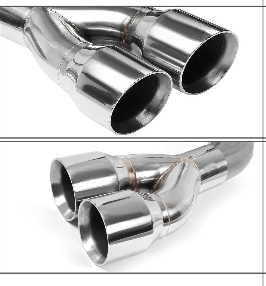 AXLE CAT BACK EXHAUST KIT W/QUAD DUAL 3.5 INCHES OD STAINLESS STEEL TIP