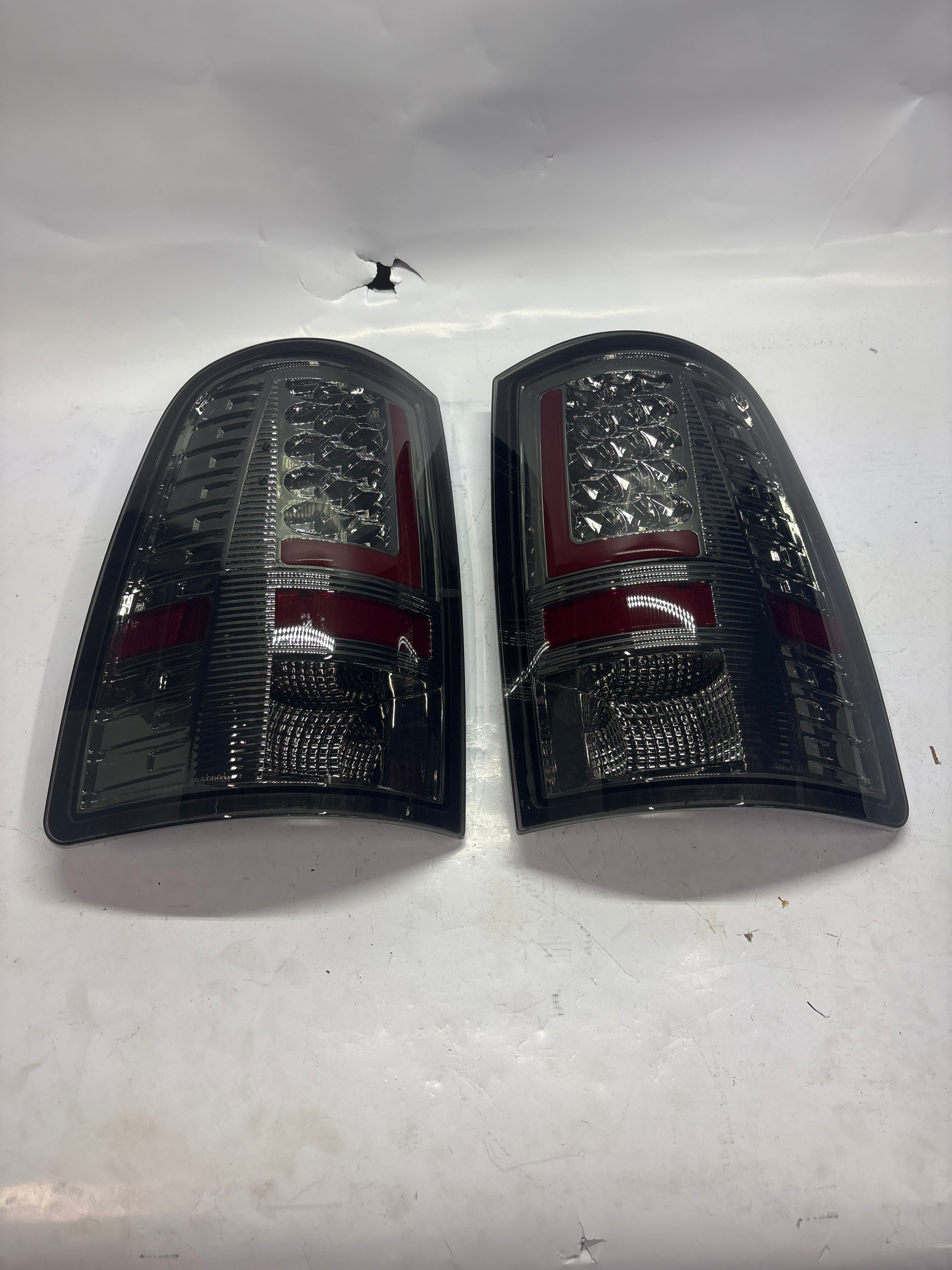 09-17 DODGE RAM 3D LED L-STYLE RED CHROME SMOKED TAILLIGHTS