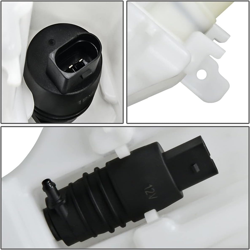 Auto Dynasty GM1288221 Factory Style Car Windshield Washer Reservoir Tank - Reservoir Cap | Filler Tube | Washer Fluid Pump - Compatible with Chevrolet Sonic 12-16, White