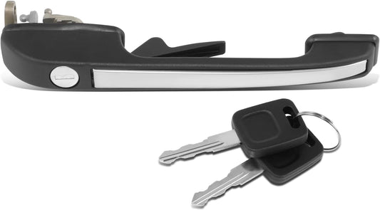 DNA MOTORING Front Passenger Side Outer Door Handle Compatible with 84-88 Audi 5000/86-88 5000 Quattro, W/Key Set, OEM-DHO-00002