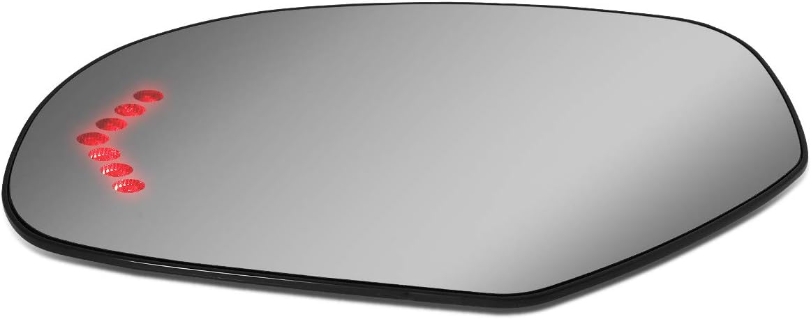 DNA Motoring SMP-060-L Left/Driver Side Door Rear View Mirror Glass w/Heater+LED Turn Signal